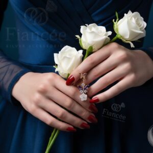 Pearl Flower Earrings, ٍSilver - Image 3