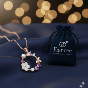 Ring Flower Necklace Silver - Image 1