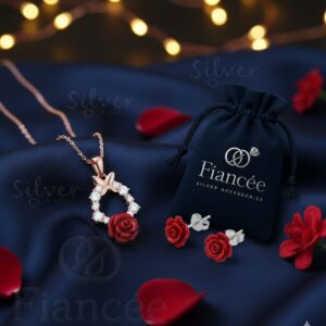Red Rose Silver Necklace - Image 1